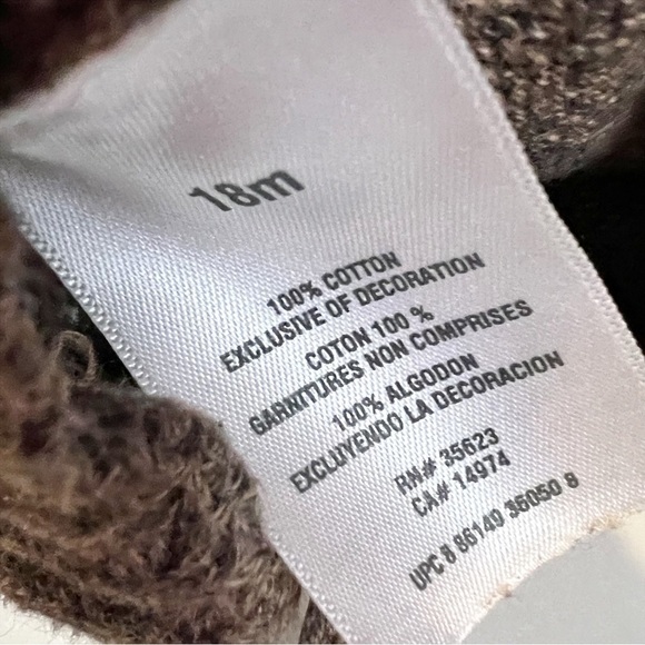 Carter’s Baby Boy’s Brown Argyle Zip Up Sweater Cabincore - Picture 3 of 4